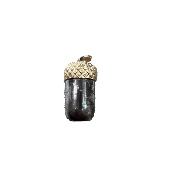 Vtg Towle Silver Metal w/ Gold Top Acorn Nut Pepper Shaker Tarnished Table Decor - Picture 1 of 7